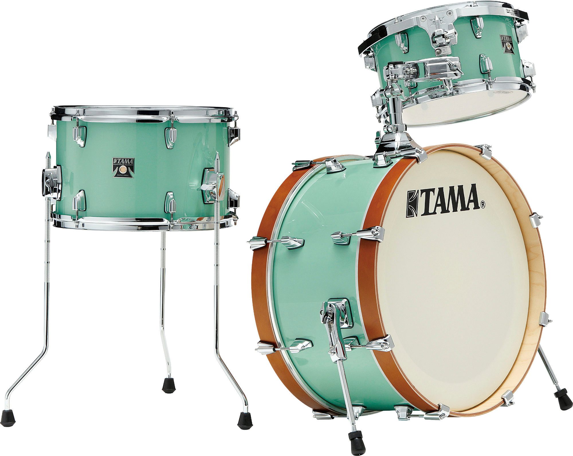 Tama Schlagzeug CL30VS-SFG Superstar Classic Neo-Mod Shellkit Seafoam Green,Kompakte 3-teilige Konfiguration, 3-St., Inklusive MTH1000S Tomhalter, Folierte Ahornkessel