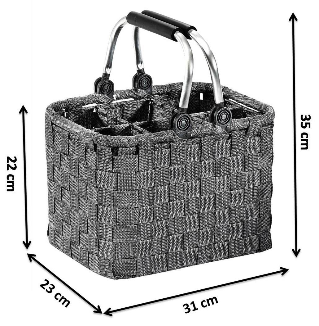 Nylon Flaschenkorb 6 - - Flaschen grau Kobolo Flaschenträger - für