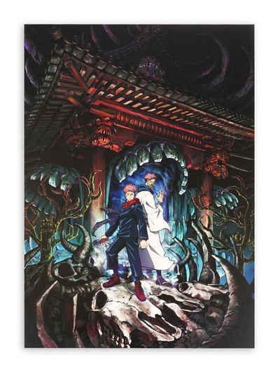GalaxyCat Poster Hochwertiges Jujutsu Kaisen Wandbild auf Hartschaumplatte, Poster, Yuji & Sukuna, Yuji & Sukuna Wandbild auf Hartschaumplatte