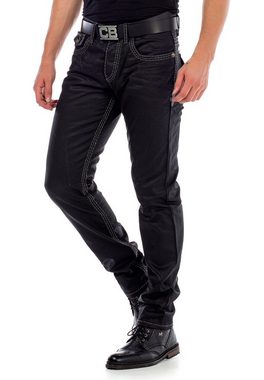 Cipo & Baxx Bequeme Jeans im glänzenden Matt-Look in Straight Fit