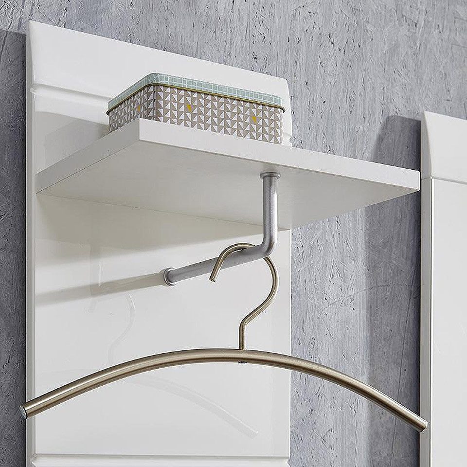 Lomadox Garderobenpaneel DANARO-01, Set Hochglanz weiß (2-teilig), B x H x günstig online kaufen