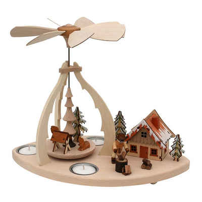 SIGRO Weihnachtspyramide »Holz Teelicht-Tischpyramide Holzhacker«