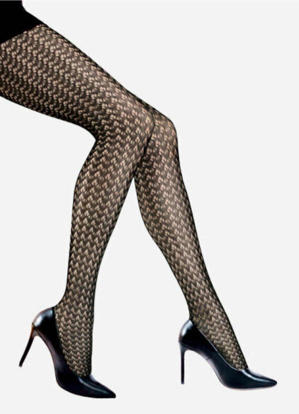 Lycille Netzstrumpfhose elegante und phantasievolle Strumpfhose (1 Stück) Netz mit Muster und verstärkter Zehenpartie schwarz