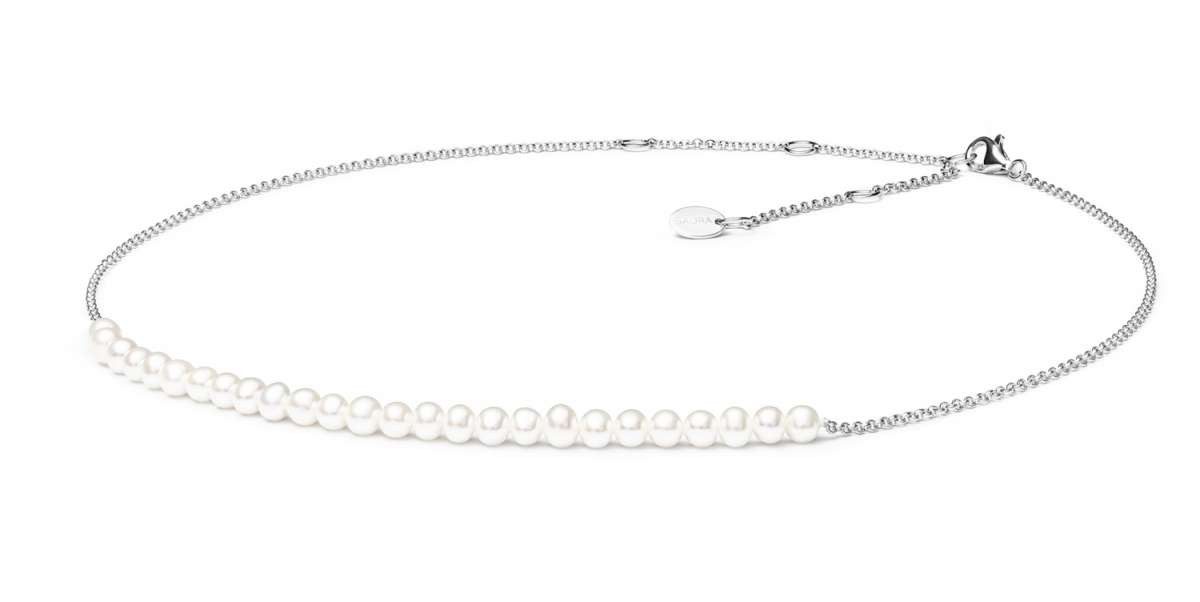 Gaura Pearls Perlenkette Silberkette weiß rund 4.5-5 mm, 38 cm, echte Süßwasserzuchtperle, 925er rhodiniertes Silber