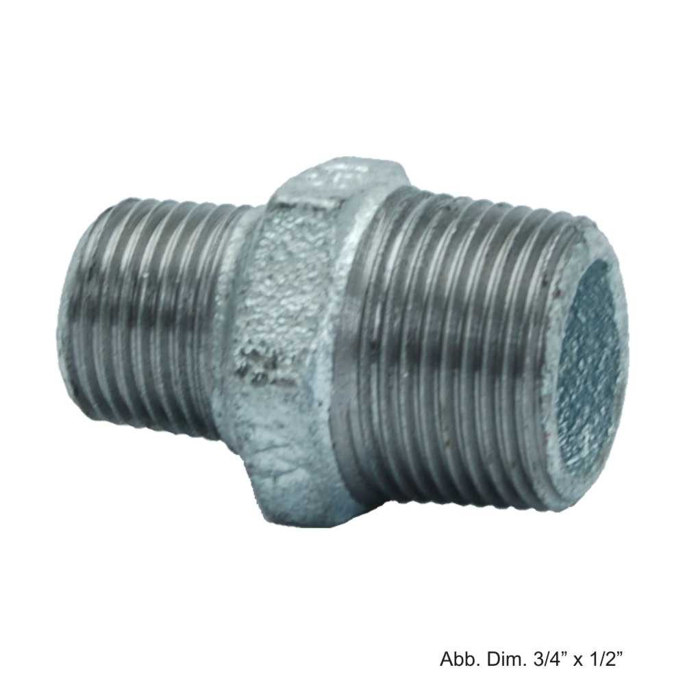 Atusa Wasserrohr Reduktionsnippel verzinkt, Nr. 245, 1/2" x 1/4"