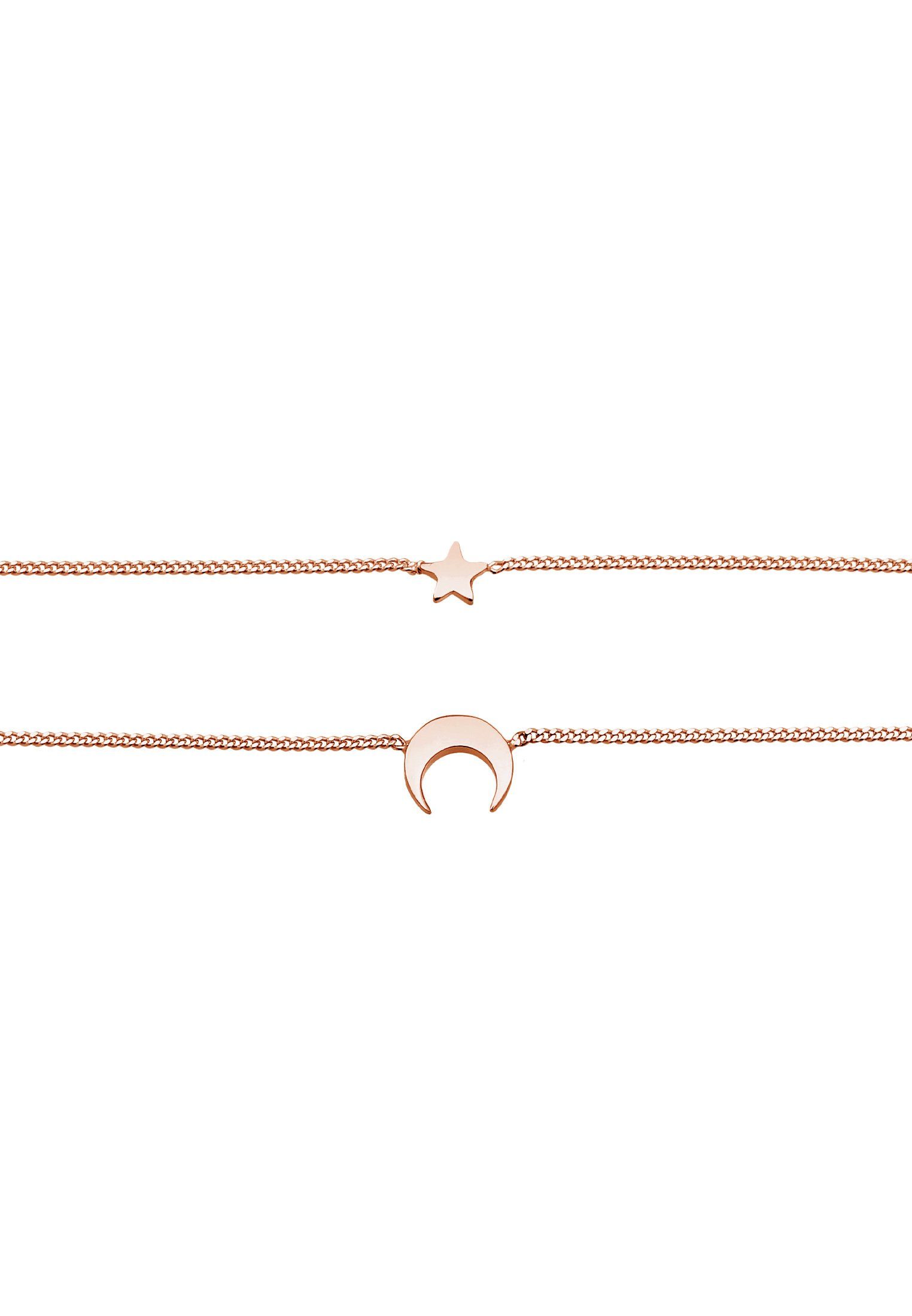 Elli Choker Choker Layer Halbmond und Sterne 925er Silber