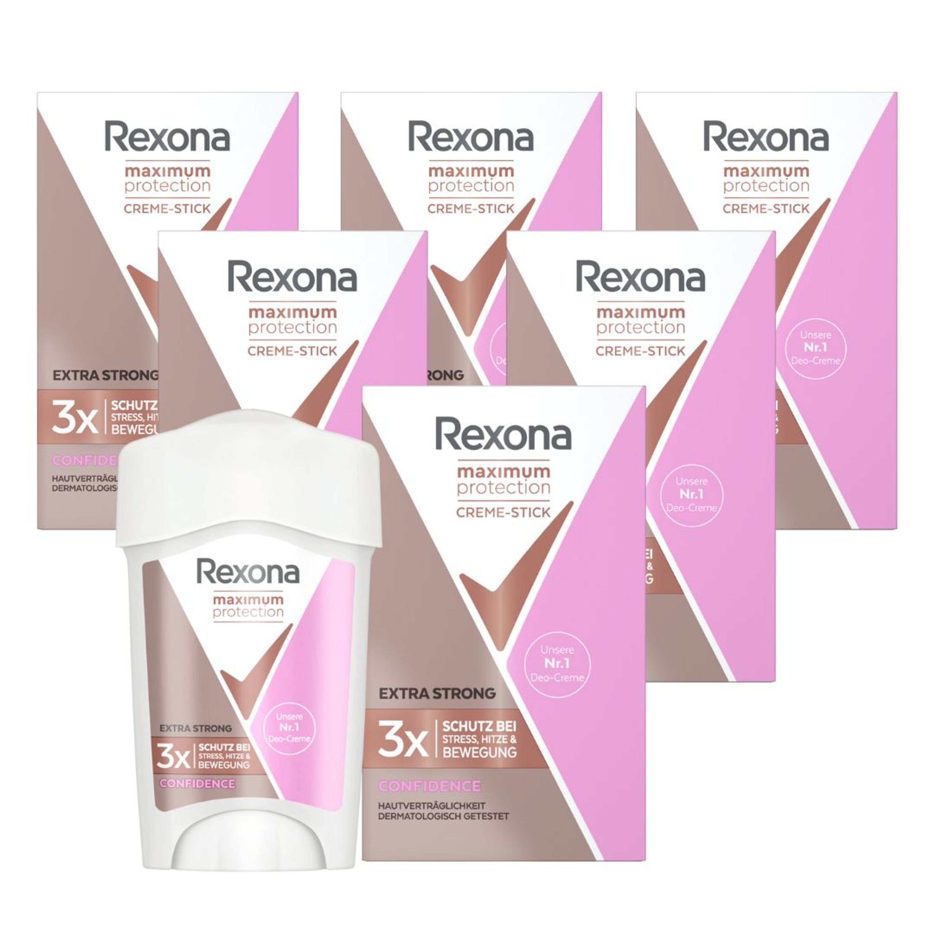 Rexona Deo-Set Maximum Protection Transpirant 6x45ml Deo Creme Confidence Anti