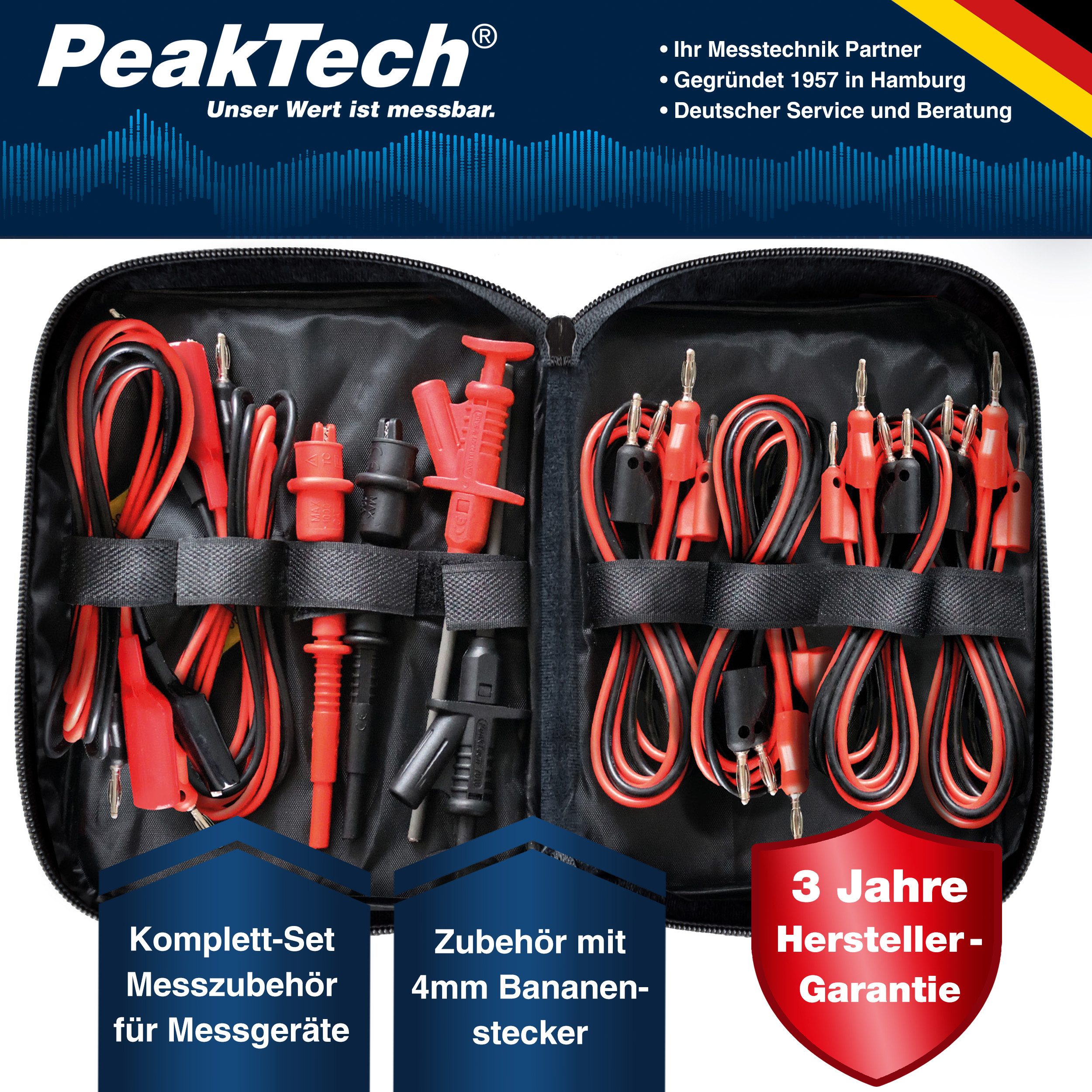 PeakTech Multimeter 19-Teiliges Messkabel Set Labornetzteil DMM