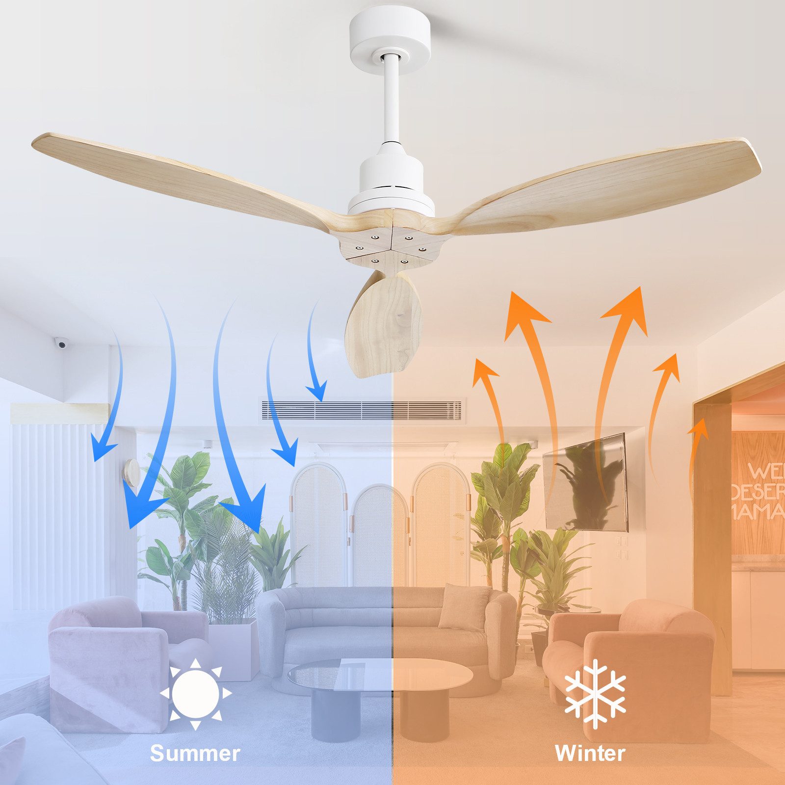 BlingBin Deckenventilator Holz Ventilator mit Beleuchtung günstig online kaufen