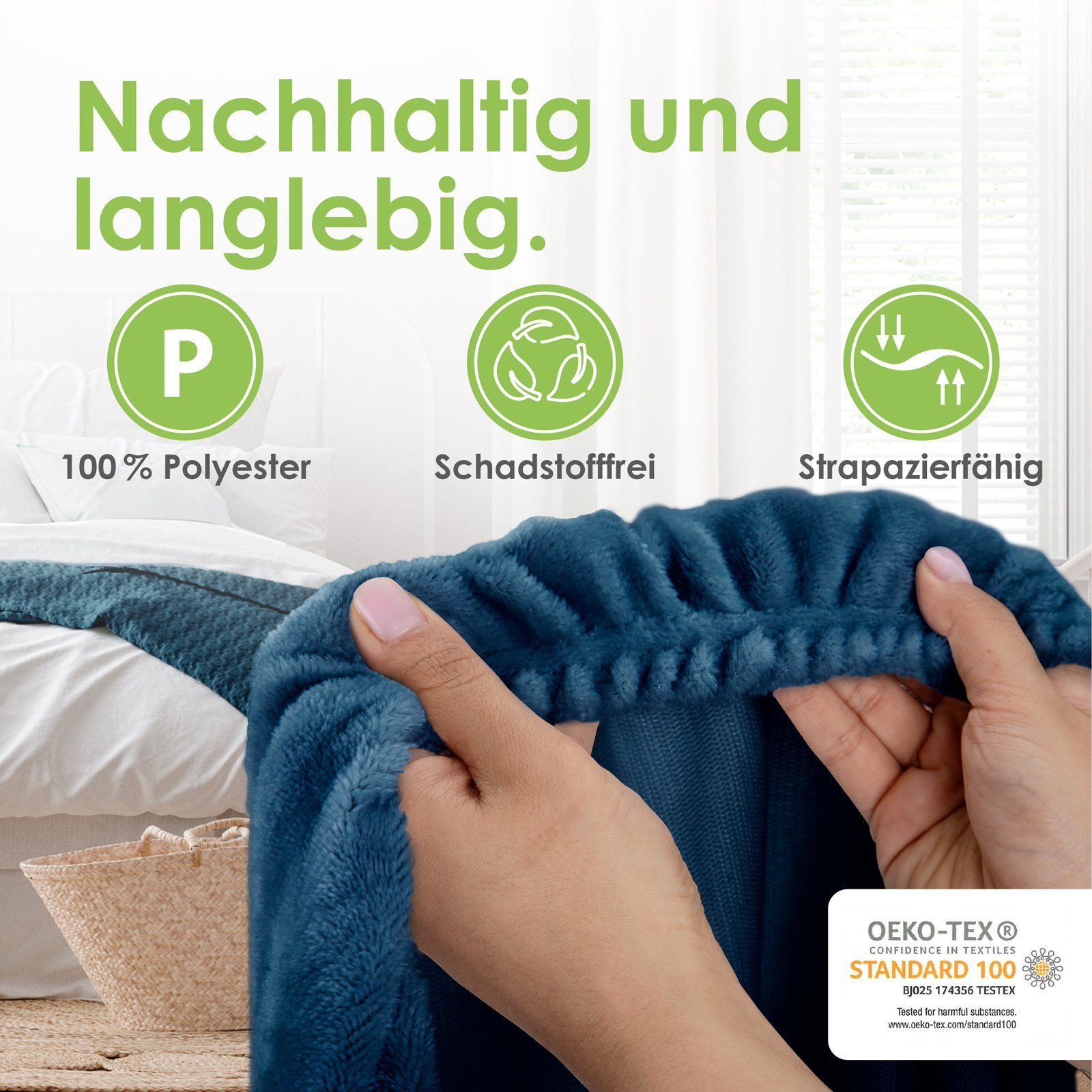 Spannbettlaken Cashmere Touch Spannbetttuch Super Marineblau Bettlaken, bis Soft rundum, Matratzenhöhe cm heimtexland, kuschelig Microfaser, Gummizug: I Rundum-Gummizug 25 weich I I