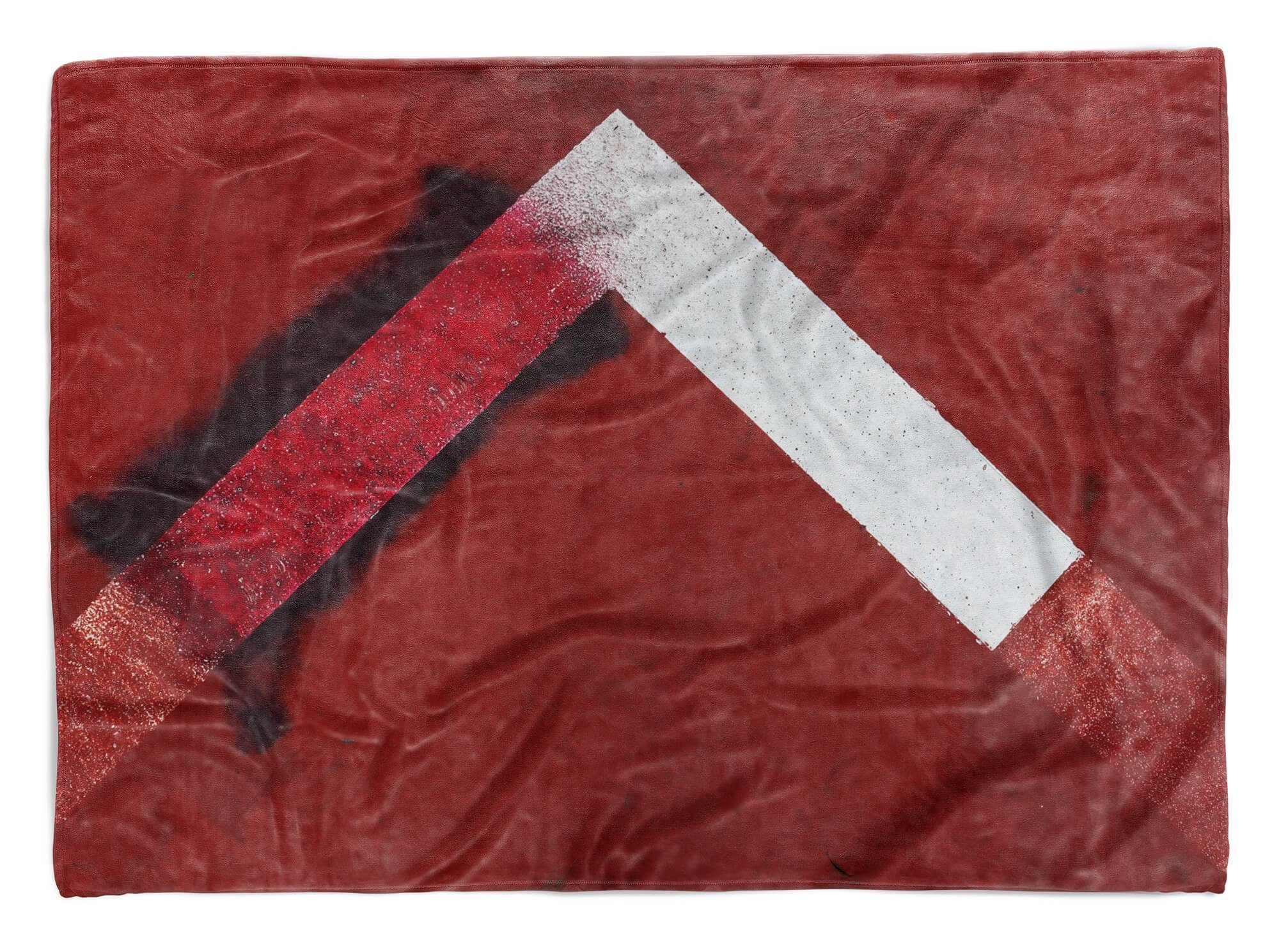 Fotomotiv Abstrakt Kunstvoll Rot Kuscheldecke Sinus mit Handtuch Baumwolle-Polyester-Mix Strandhandtuch Saunatuch Art Auffa, Handtuch (1-St), Handtücher
