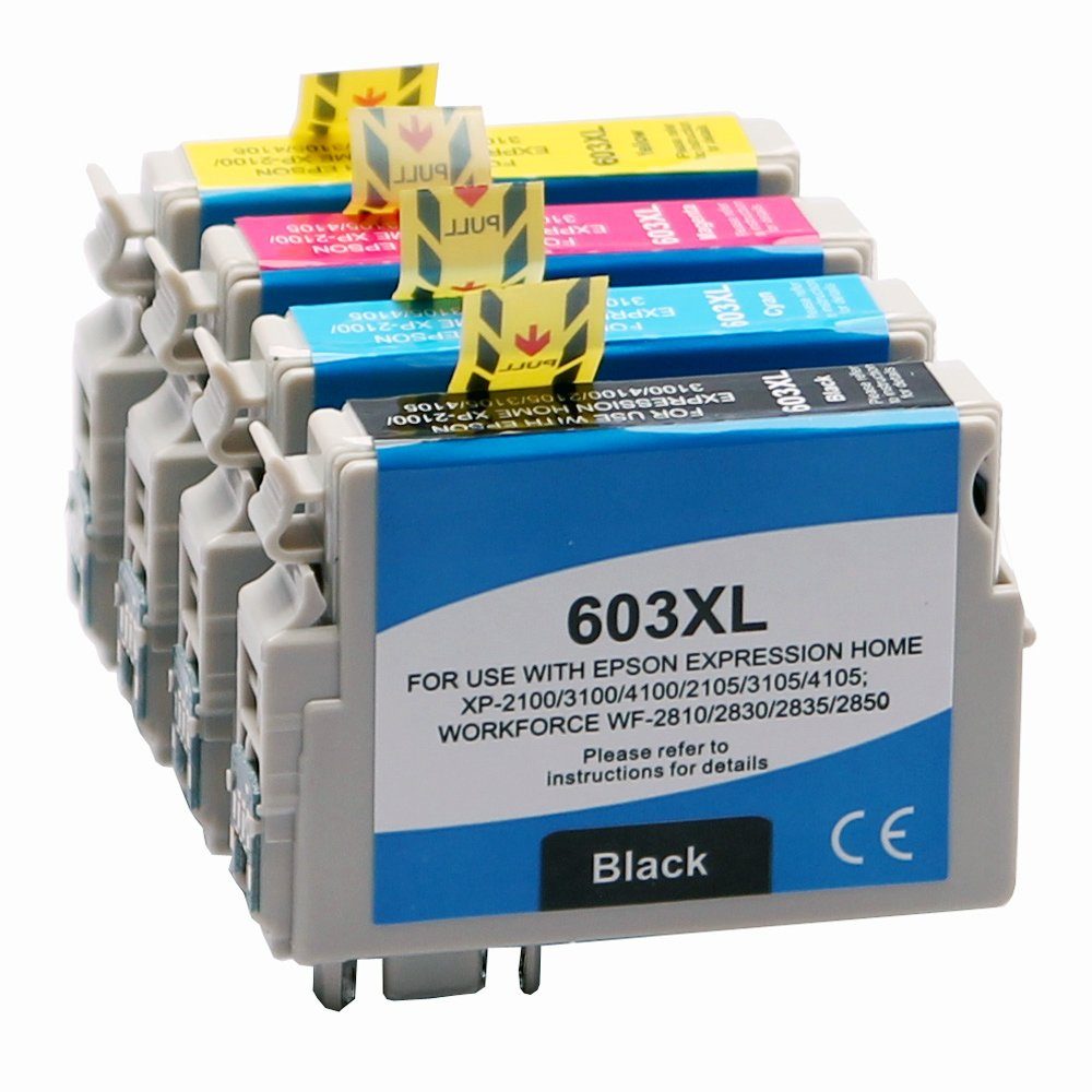 ABC Tintenpatrone (Kompatibles Set 4x Druckerpatrone für Epson 603XL Expression Home, XP-4100 XP-4105 Workforce WF-2810DWF WF-2830DWF WF-2835DWF WF-2850DWF)