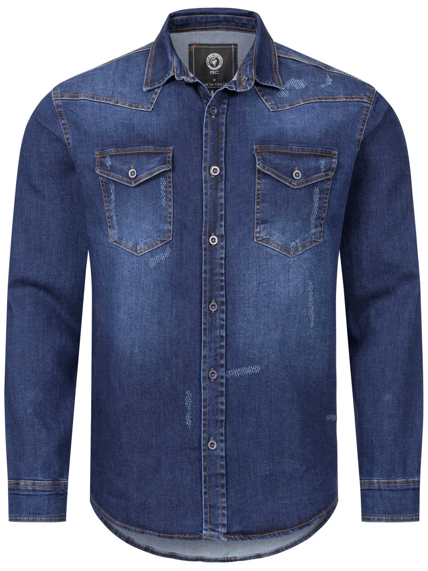 Rock Creek Jeanshemd Herren Jeans Hemd Regular Fit H-419