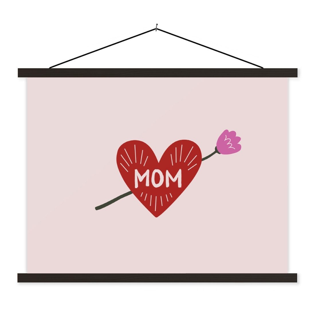 Poster Herz - Rot - Blume - Mutter