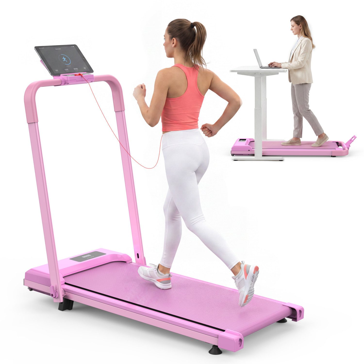 ANYSUN Laufband Klappbares Laufband für Zuhause, 2-in-1-Laufbänder zum Gehen, (2,5-PS-Tischlaufband Laufband für Zuhause Mit Tablet-Halterung), Laufbändern, Laufen und Joggen, mit einer Gewichtskapazität von120KG