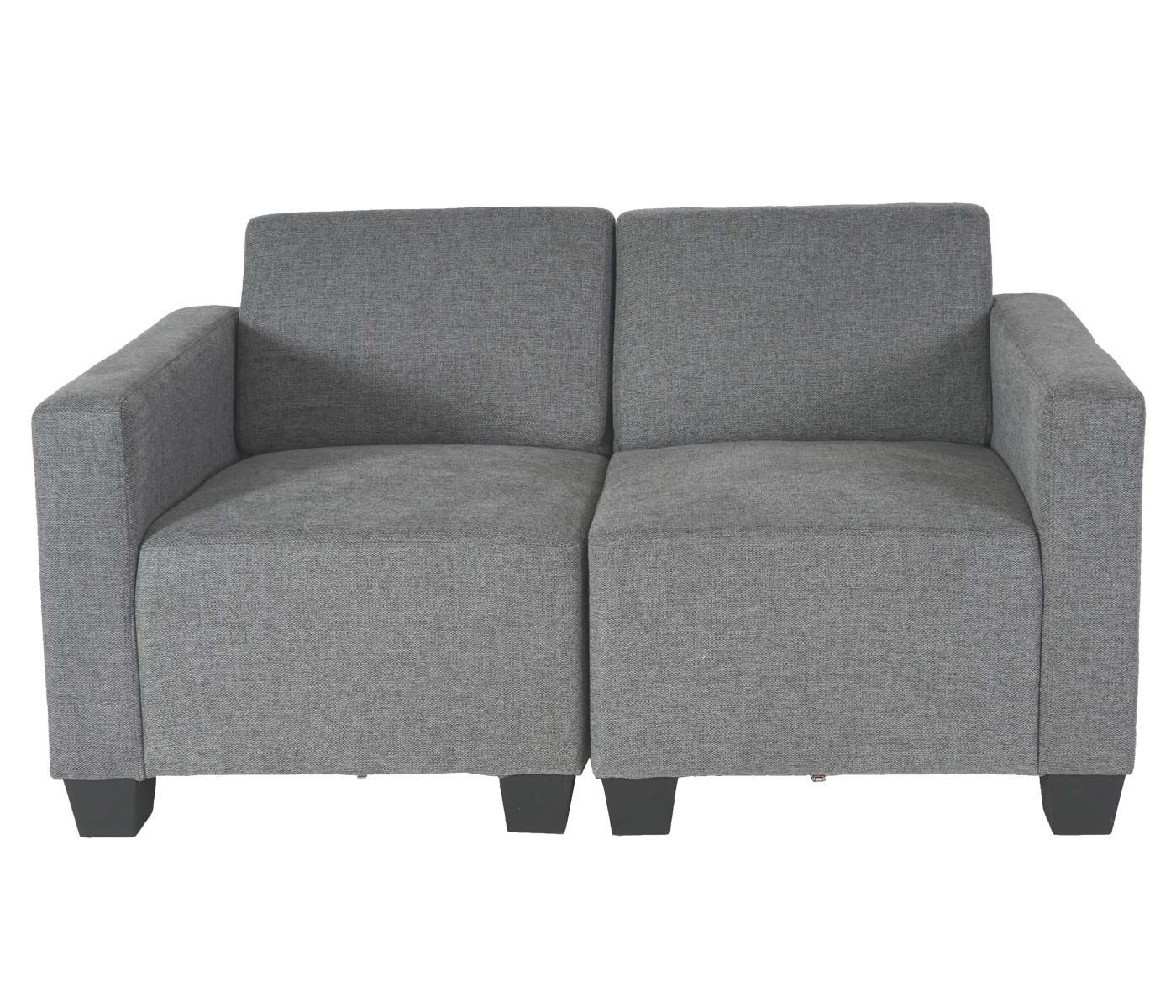Teile, | und grau 2-Sitzer MCW Kanten Ecken Moderner Abgerundete grau Clipsystem, Lounge-Stil, Moncalieri-2-S, 2