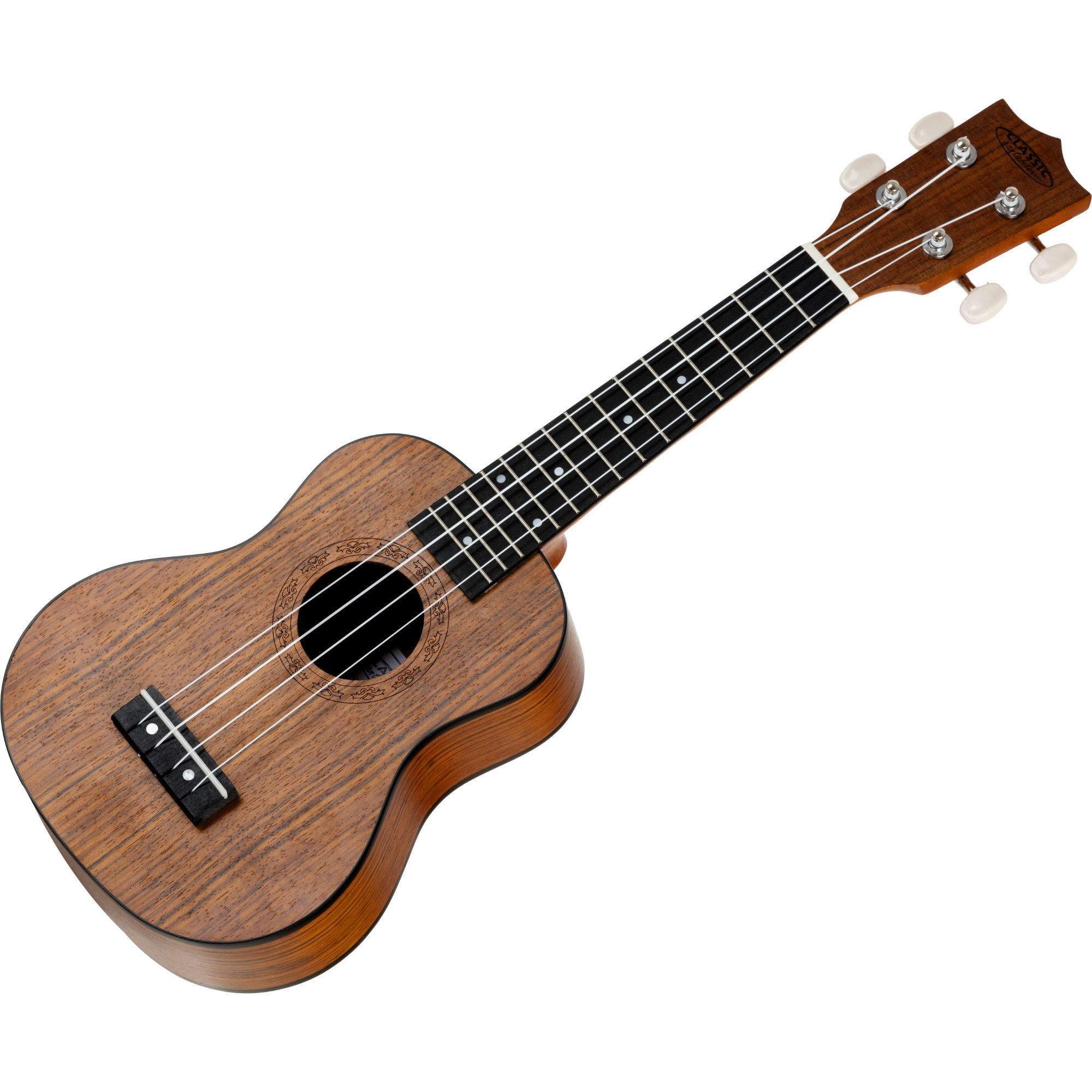 Classic Cantabile Ukulele Ukulele Walnuss, Leichtgängige Mechaniken