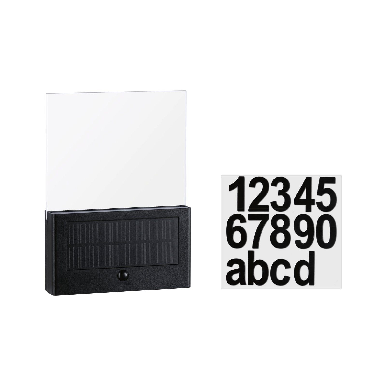 Paulmann LED Gartenstrahler Solar Hausnummernleuchte Neda IP44 3000K 27lm Anthrazit, LED fest integriert, Warmweiß, Bewegungsmelder
