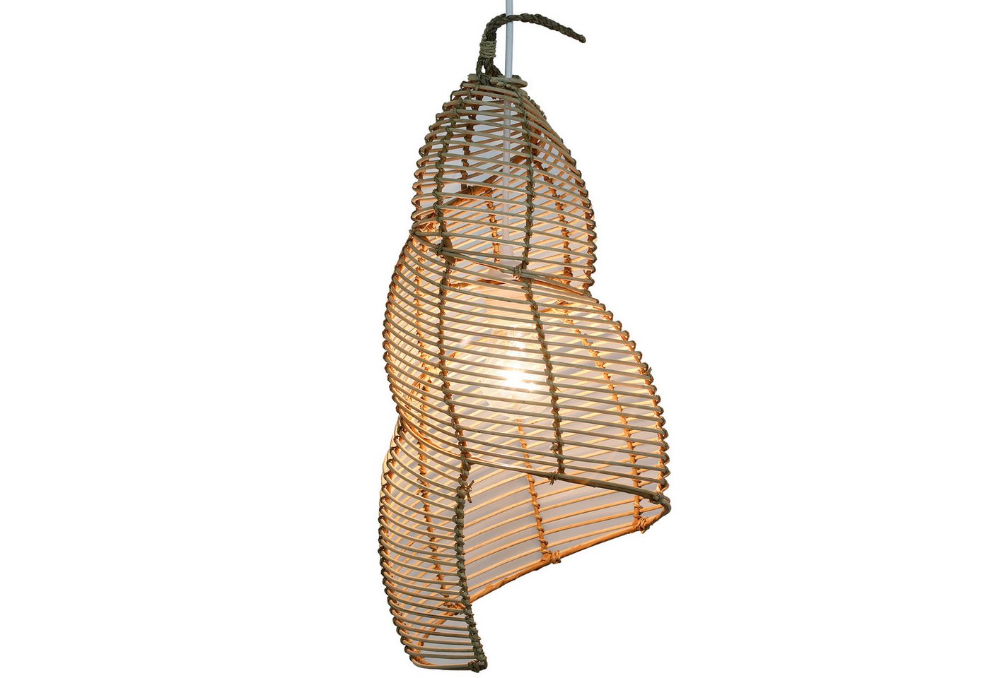 Casa Moro Pendelleuchte Rattan Lampe Natur – Deckenlampe, Hängelampe Ø 25 x H 50 cm, ohne Leuchtmittel, E27, Pendelleuchte, Wohnzimmer, Kinderzimmer, Schlafzimmer, Esszimmer