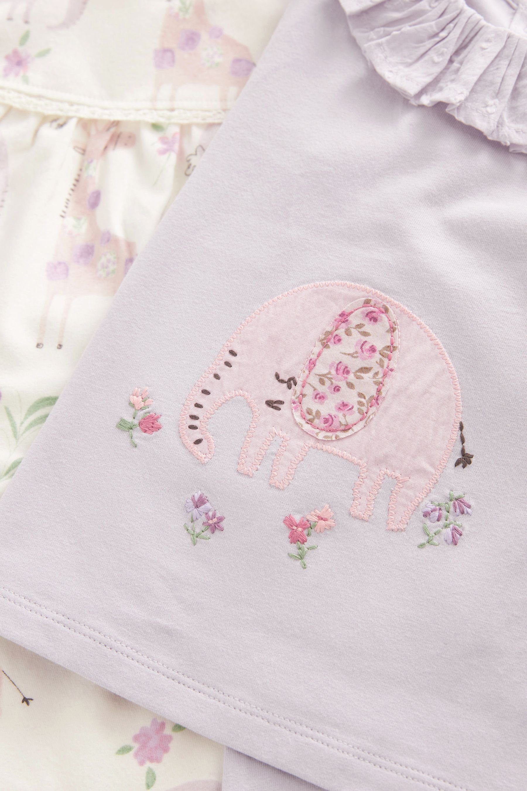 Viererpack Purple Schriftzug, Lilac Weihnachtliches (4-tlg) Elephant Shirt Next Babyset mit & Leggings Wartercolour
