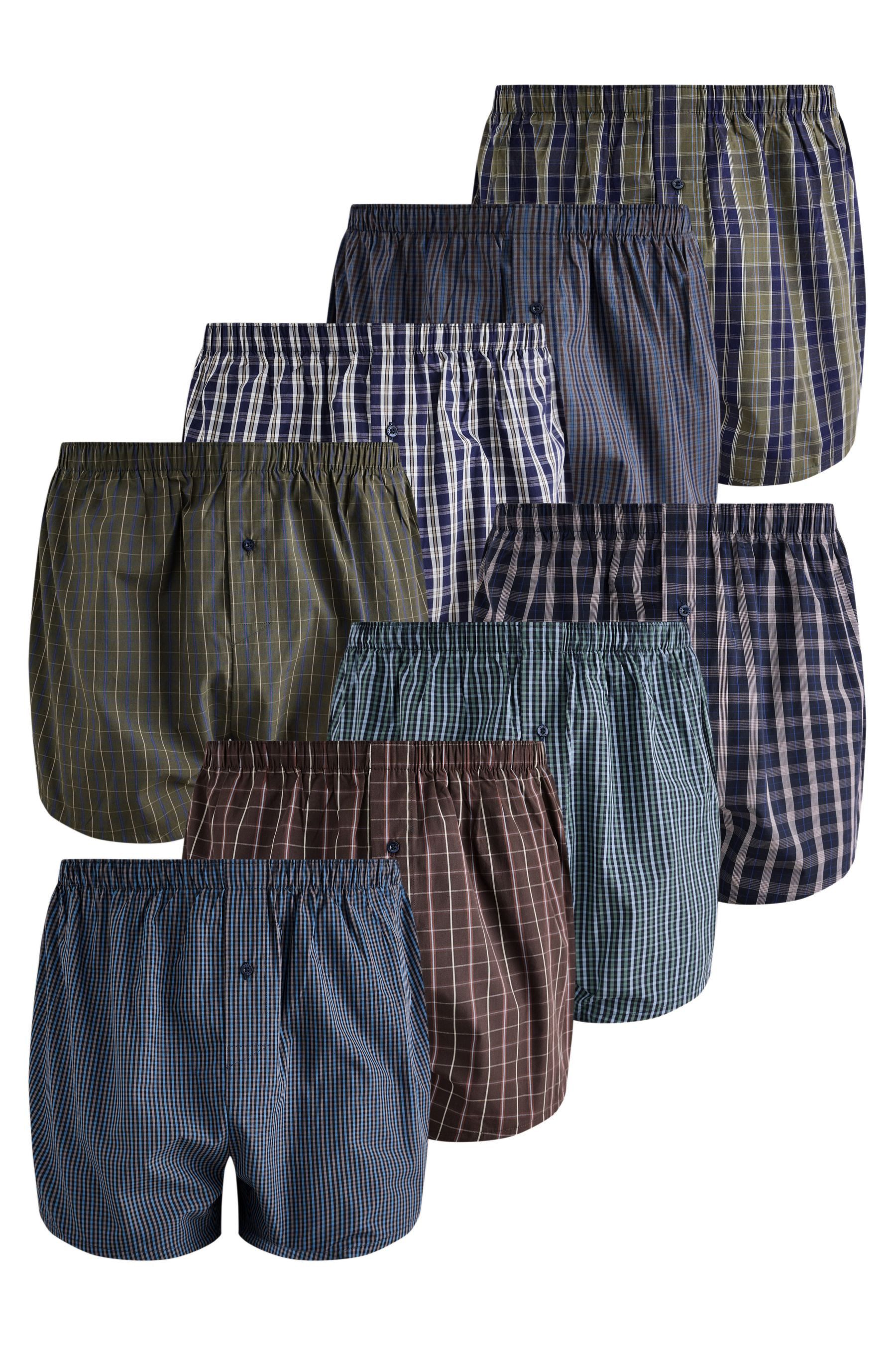 Next Boxershorts 8 x Boxershorts aus reinem Baumwollgewebe (8-St)