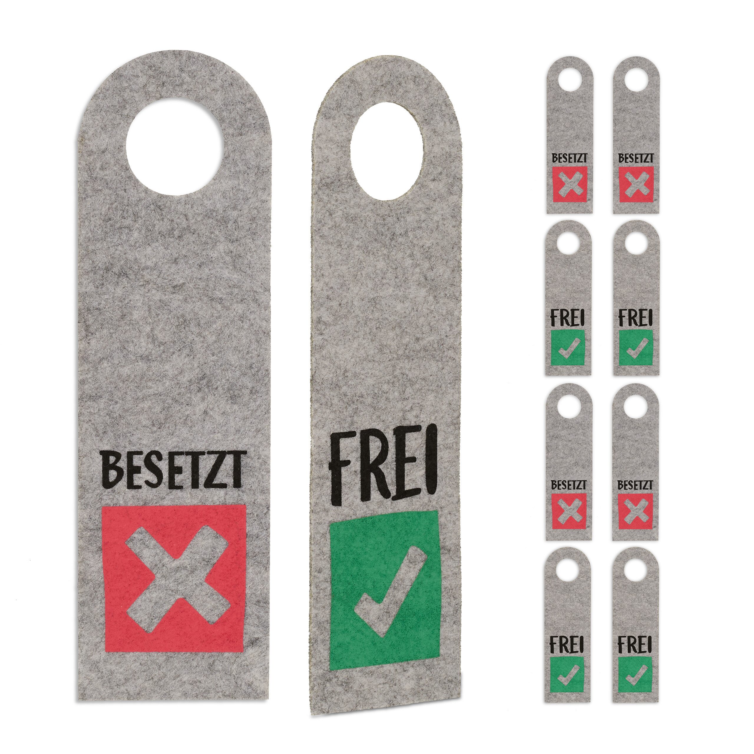 relaxdays Dekohänger Türschild Besetzt Frei 10er Set (10 St., 10er Set)