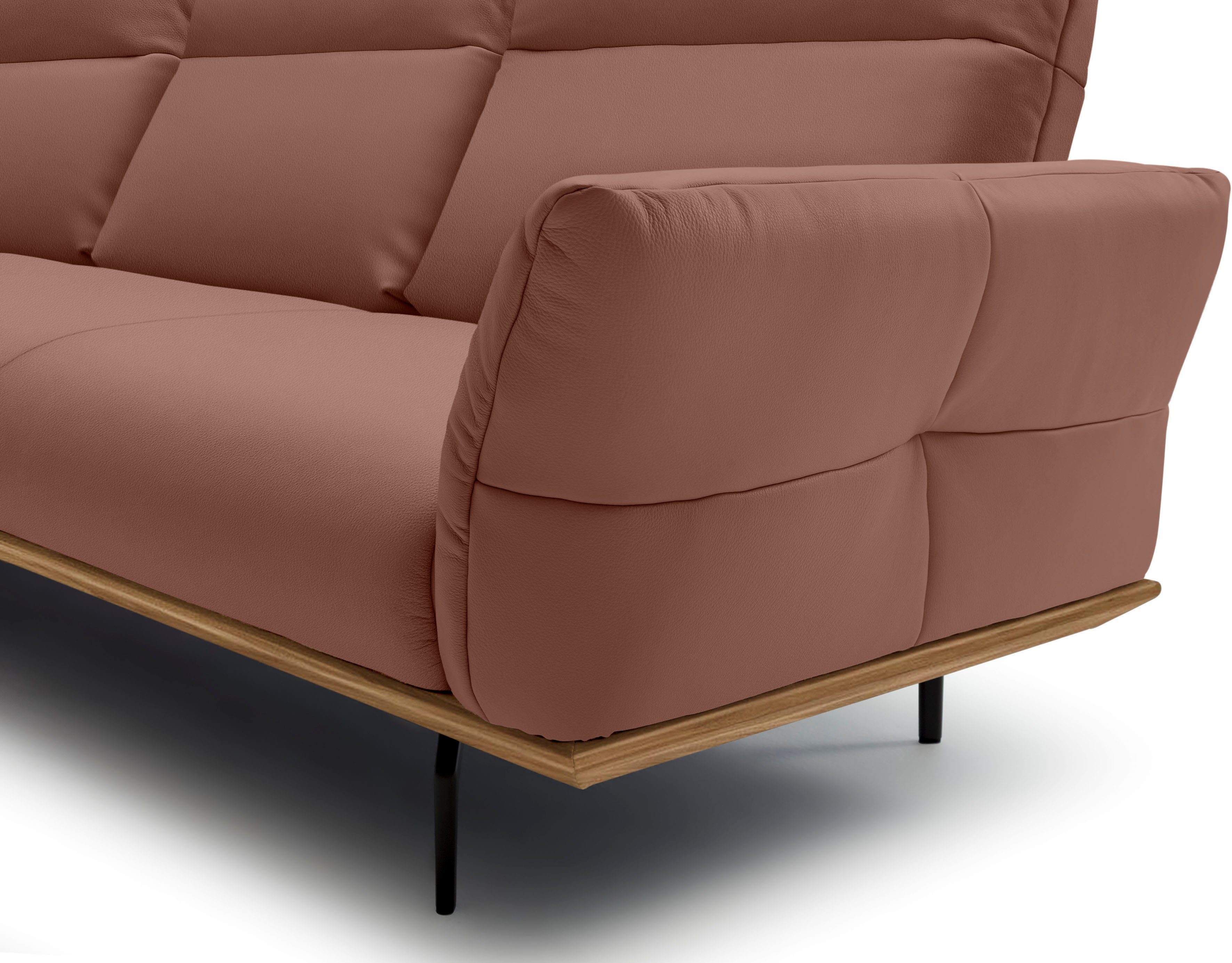 hülsta sofa Ecksofa hs.460, 338 Winkelfüße Sockel Nussbaum, Breite Umbragrau, cm in in