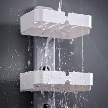 Creliv Seifenablage, Doppelschicht Seifenschale mit Hacke, ohne Bohren, 1-St., mit Wassertropfhalter