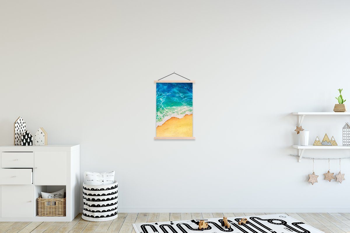 MuchoWow Poster Meer - Golf - Strand, (1 St), Posterleiste, Textilposter für Wohnzimmer, Bilderleiste, Magnetisch