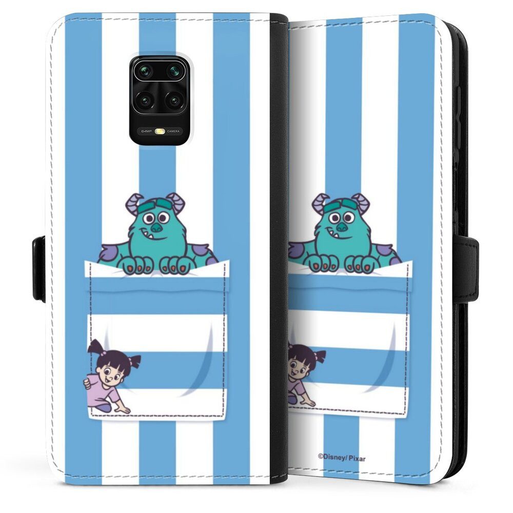 DeinDesign Handyhülle Disney Pixar Die Monster AG Fanartikel Monster AG Striped Pattern, Xiaomi Redmi Note 9s Hülle Handy Flip Case Wallet Cover