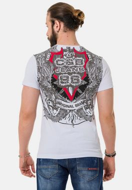 Cipo & Baxx T-Shirt mit modischem Front- und Backprint