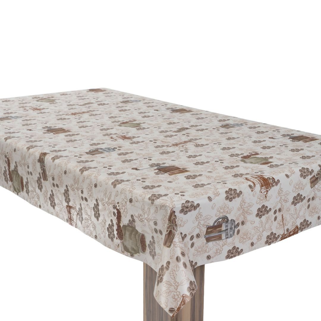 laro Tischdecke Wachstuchtischdecke Coffee Time Braun PVC Eckig