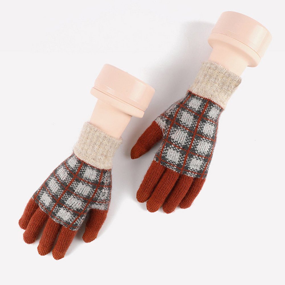 Handschuhe Dicker Strickhandschuhe Fingerhandschuhe Touchscreen Strick Rot Warm ManKle