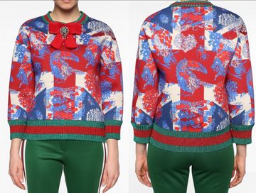 GUCCI Sweatshirt GUCCI GG Web Stripes Patterned Crystal Bow Pullover Sweater Jumper Swe