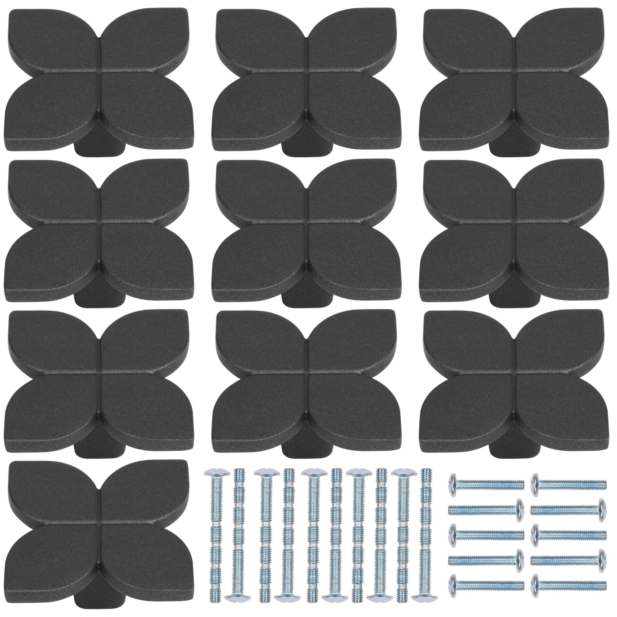 Kurtzy Dekoobjekt Kurtzy 10 Stück Schubladenknöpfe in Blattform – 42 x 23 mm Möbelknöpfe