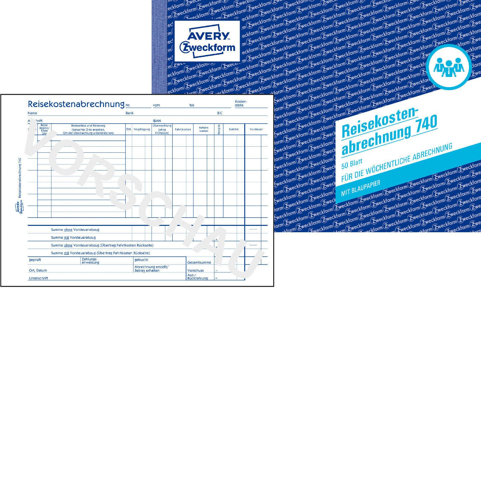 Formularblock Avery Zweckform 740 Reisekostenabrechnung A5 quer