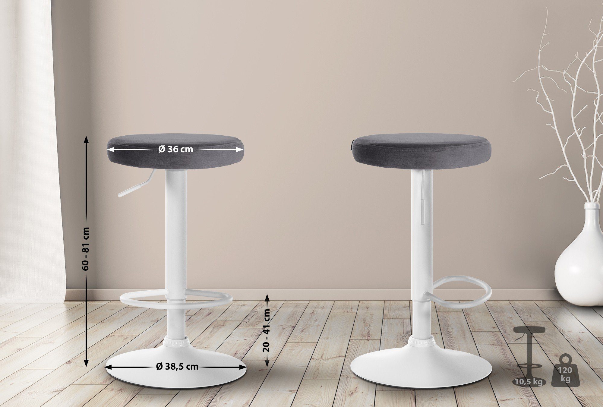 CLP Barhocker Ponte Samt (2er Set, günstig online kaufen