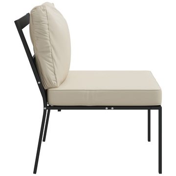 vidaXL Loungesofa Gartenstühle mit Sandfarbigen Kissen 2 Stk. 60x74x79 cm Stahl, 2 Teile