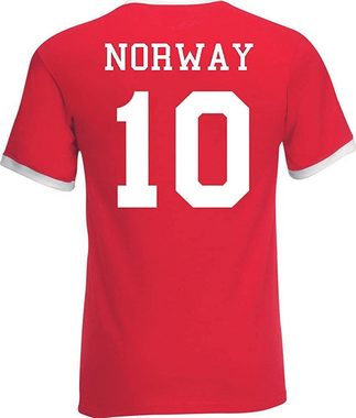 Youth Designz T-Shirt Norwegen Herren T-Shirt im Fußball Trikot Look mit trendigem Motiv