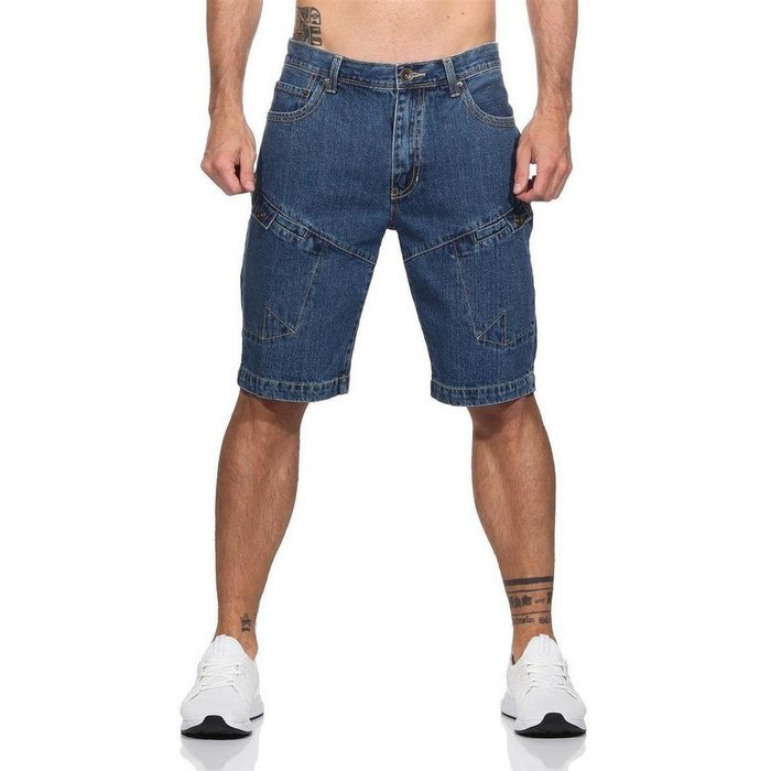 EloModa Regular-fit-Jeans Herren 3/4 kurze-Hose Jeans Short Bermuda Capri; 32 34 36 38 40 42 (1-tlg)