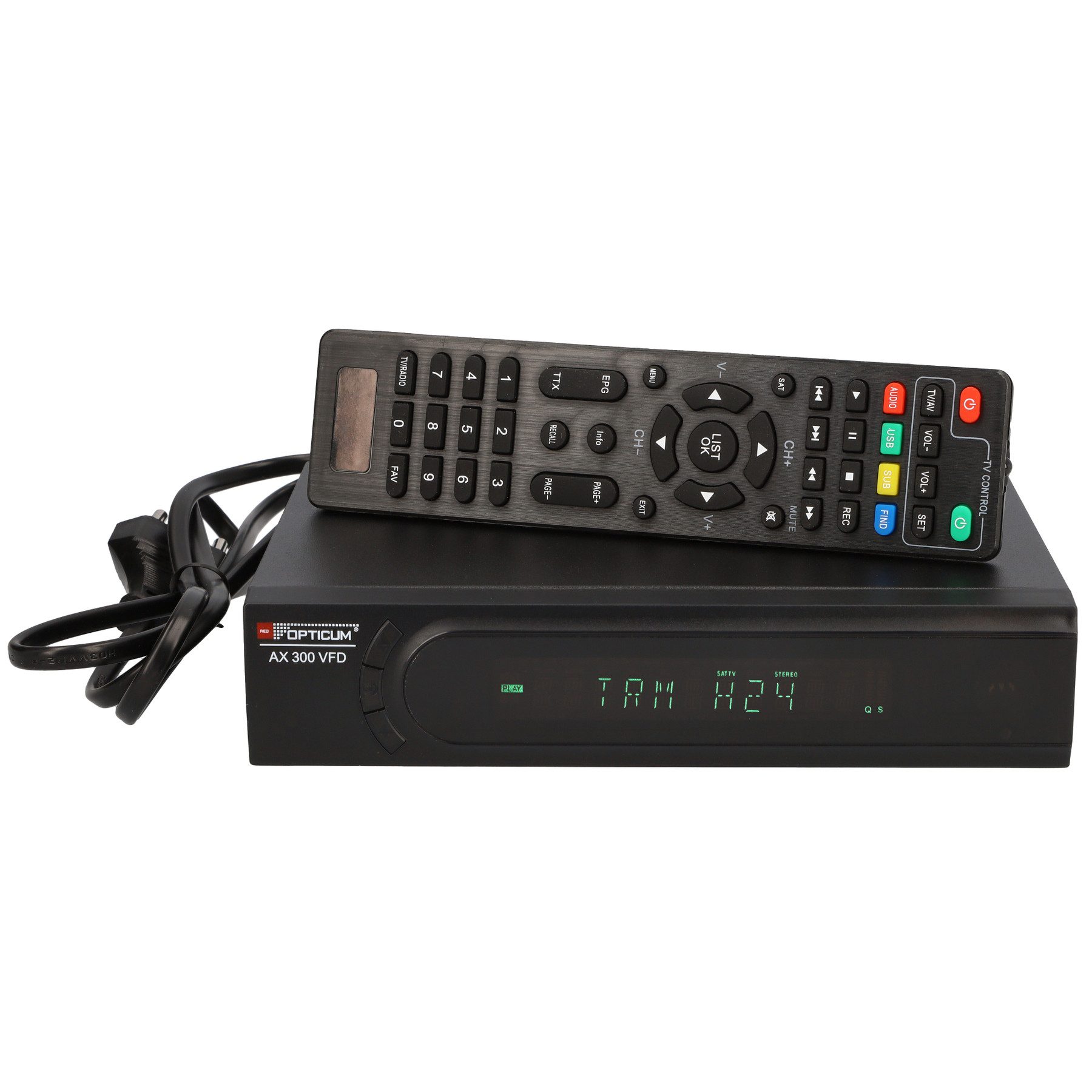 RED OPTICUM RED OPTICUM DVB-S2 HDTV-Receiver AX 300 VFD, mit PVR SAT-Receiver