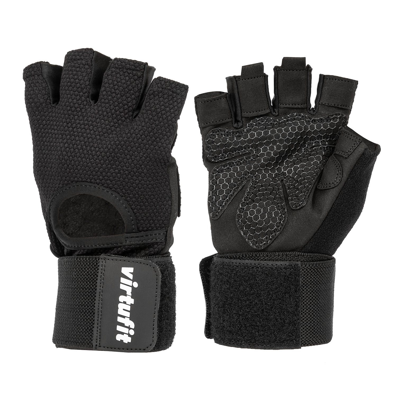 VirtuFit Trainingshandschuhe VirtuFit Fitnesshandschuhe Pro mit Handgelenkbandage, Größe L