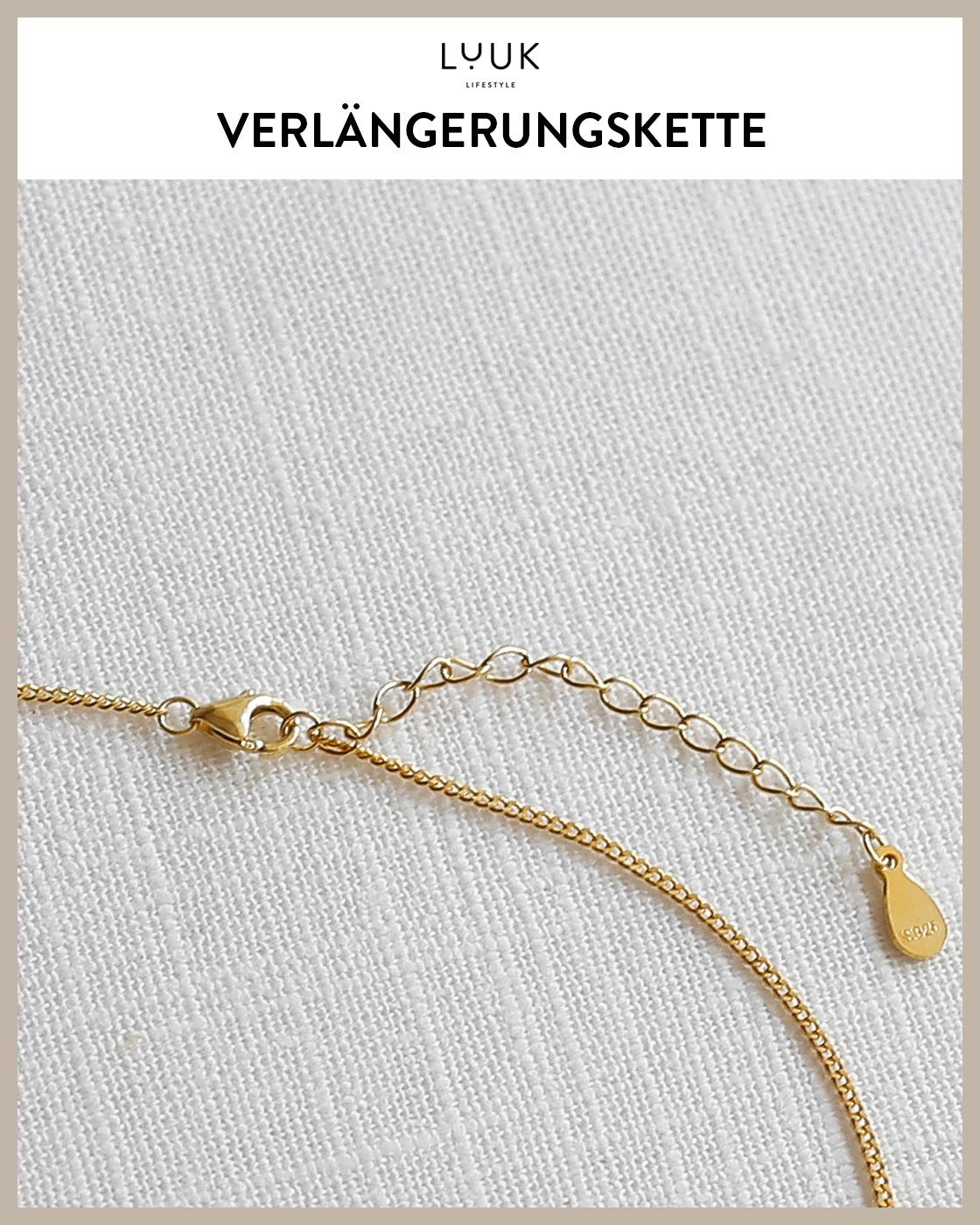 trendy Sterlingsilber Viereck, Silberkette Gold Fashion, LUUK 925er LIFESTYLE