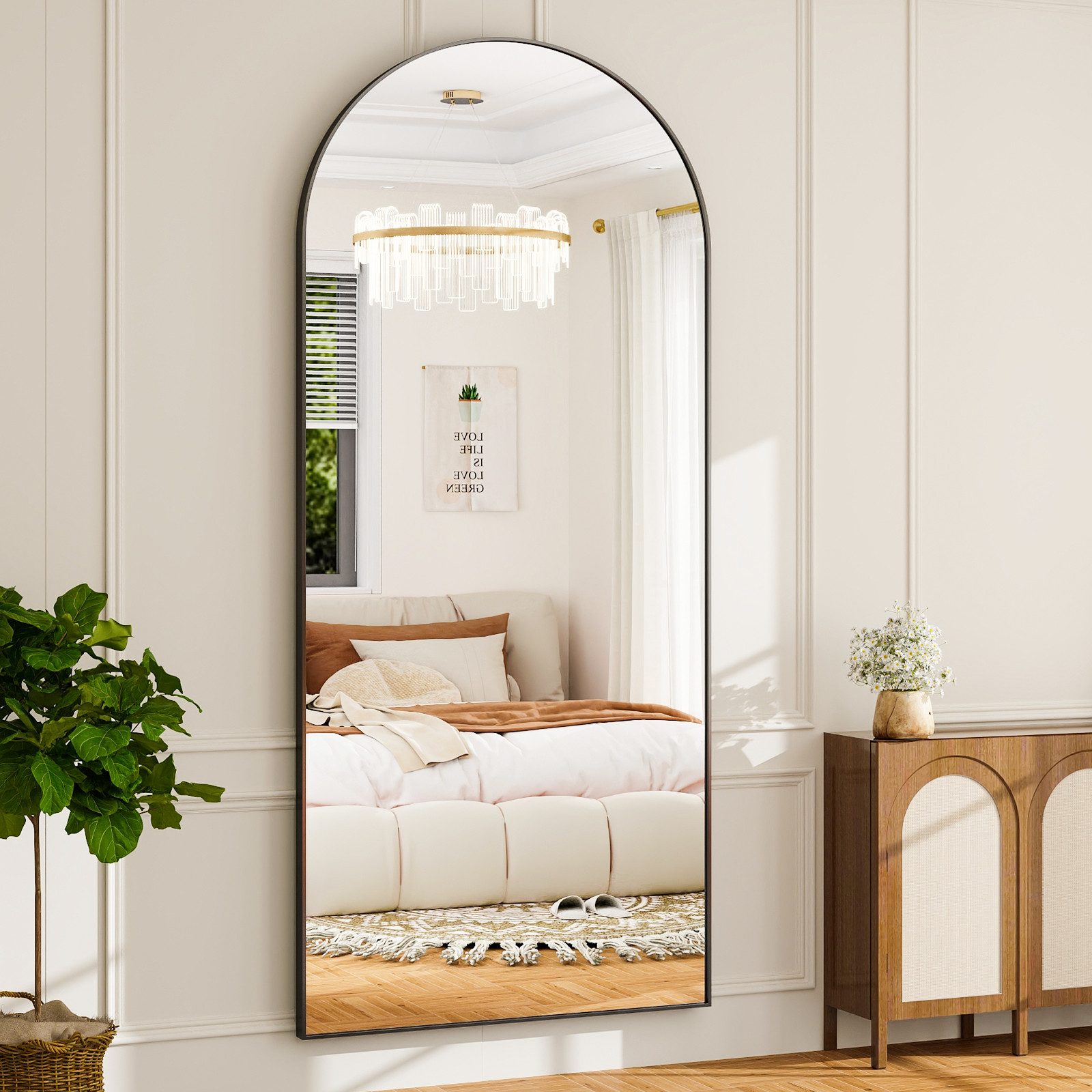 BEAUTYPEAK Standspiegel Bogenspiegel mit Alu-Rahmen (44cm*147cm,52cm*161cm, günstig online kaufen