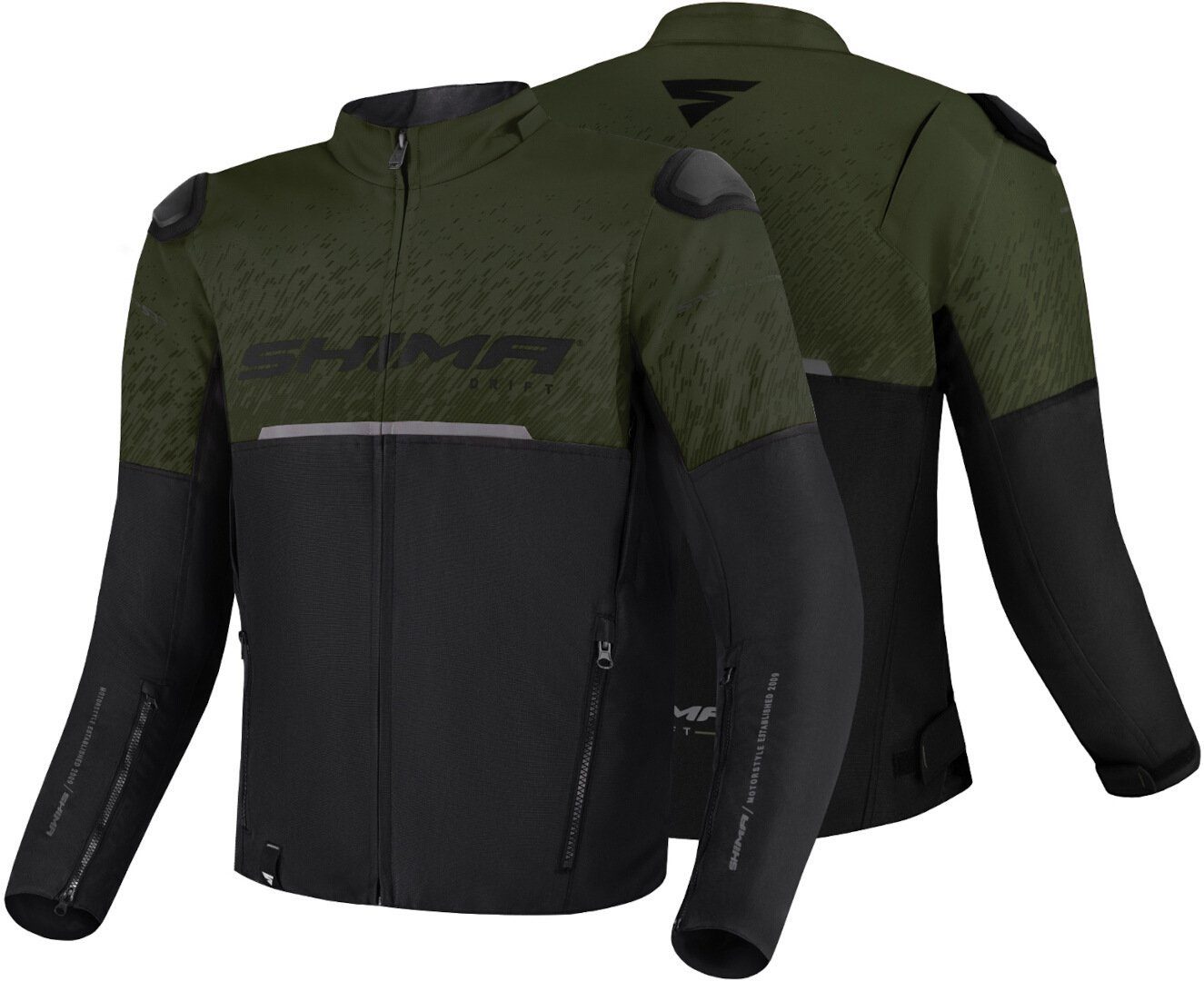 SHIMA Motorradjacke Motorrad Drift Black/Green Textiljacke