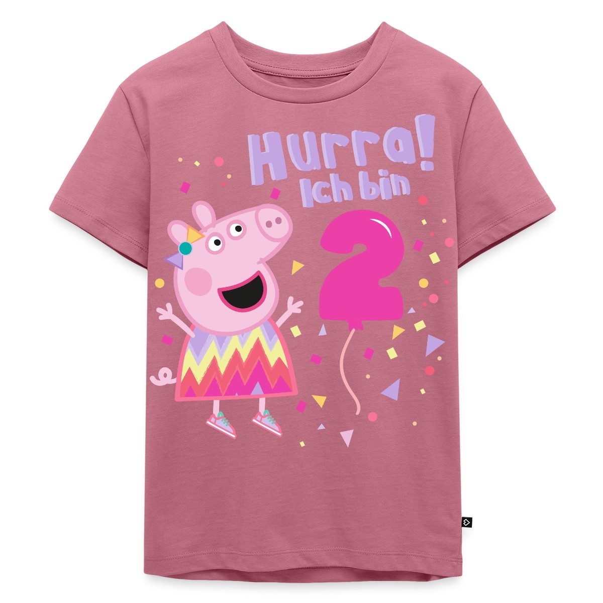 Spreadshirt T-Shirt Peppa Wutz Hurra Ich Bin 2 Jahre Kinder Premium T-Shirt (1-tlg)