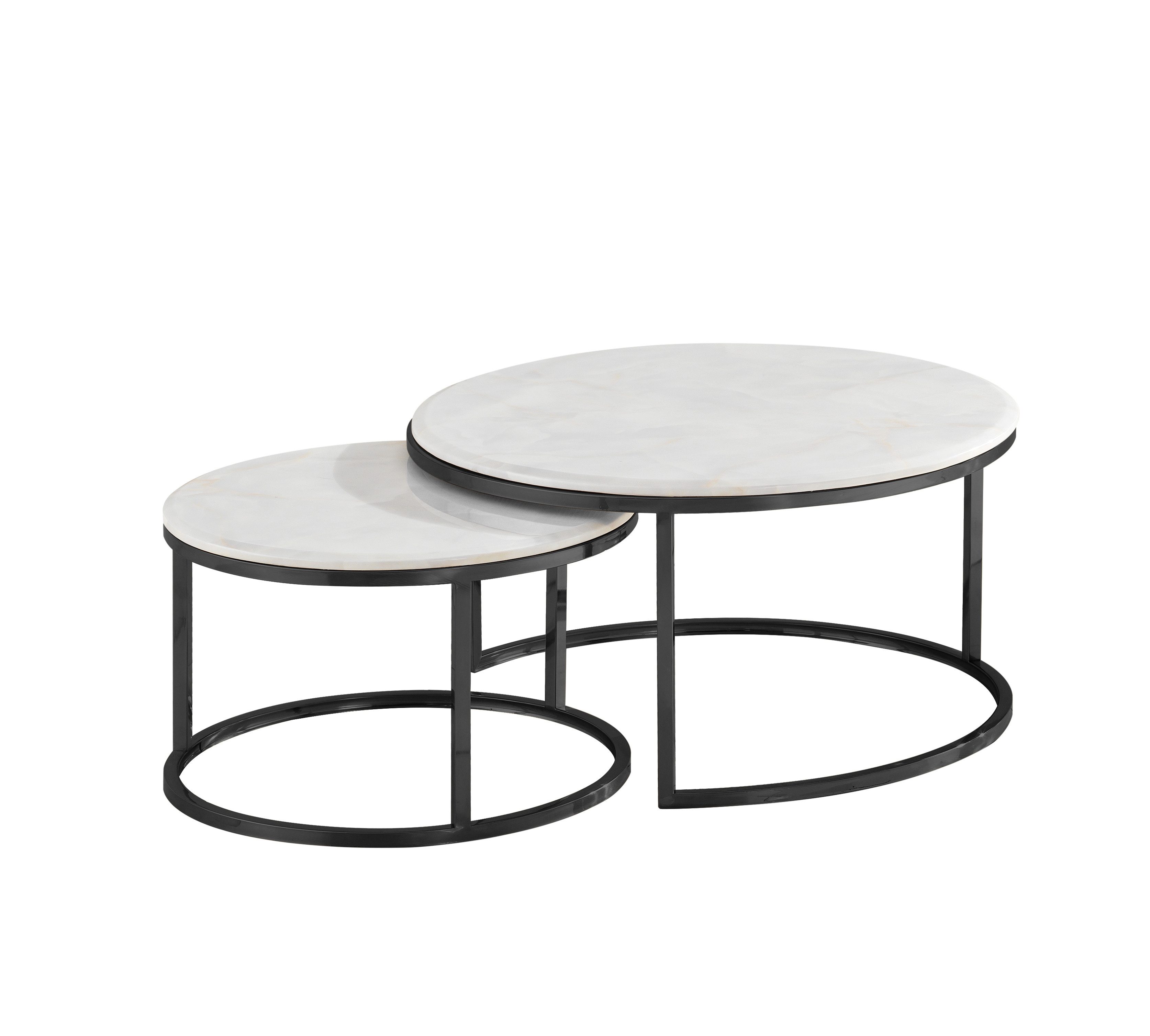 Beistelltisch Set Couchtisch Set echtes Marmor