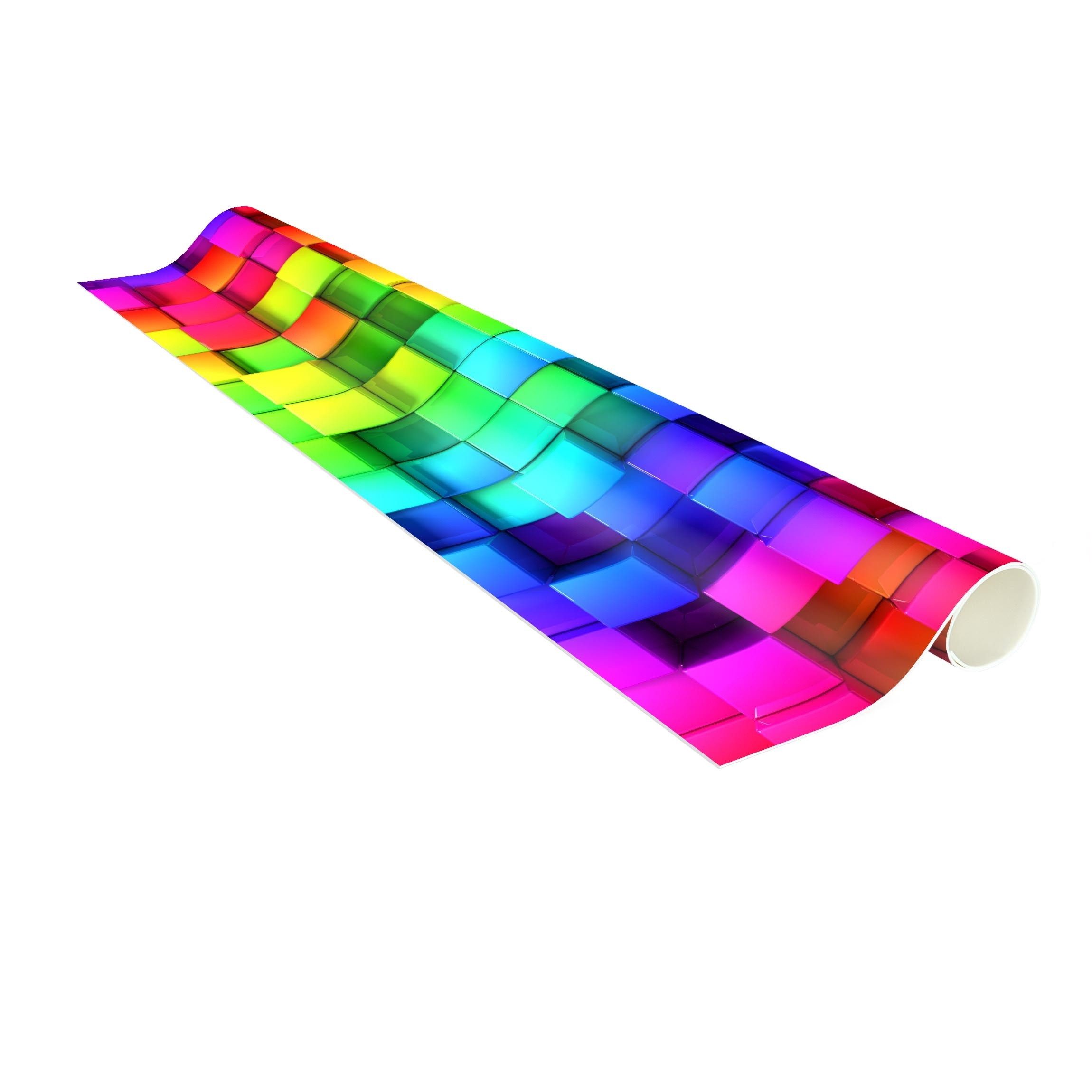 Bilderdepot24 Teppich Vinyl Wohnzimmer Schlafzimmer Flur Küche 3D Abstrakt, rechteckig - bunt glatt, nass wischbar (Küche, Tierhaare) - Saugroboter & Bodenheizu – Bild 5 von 5