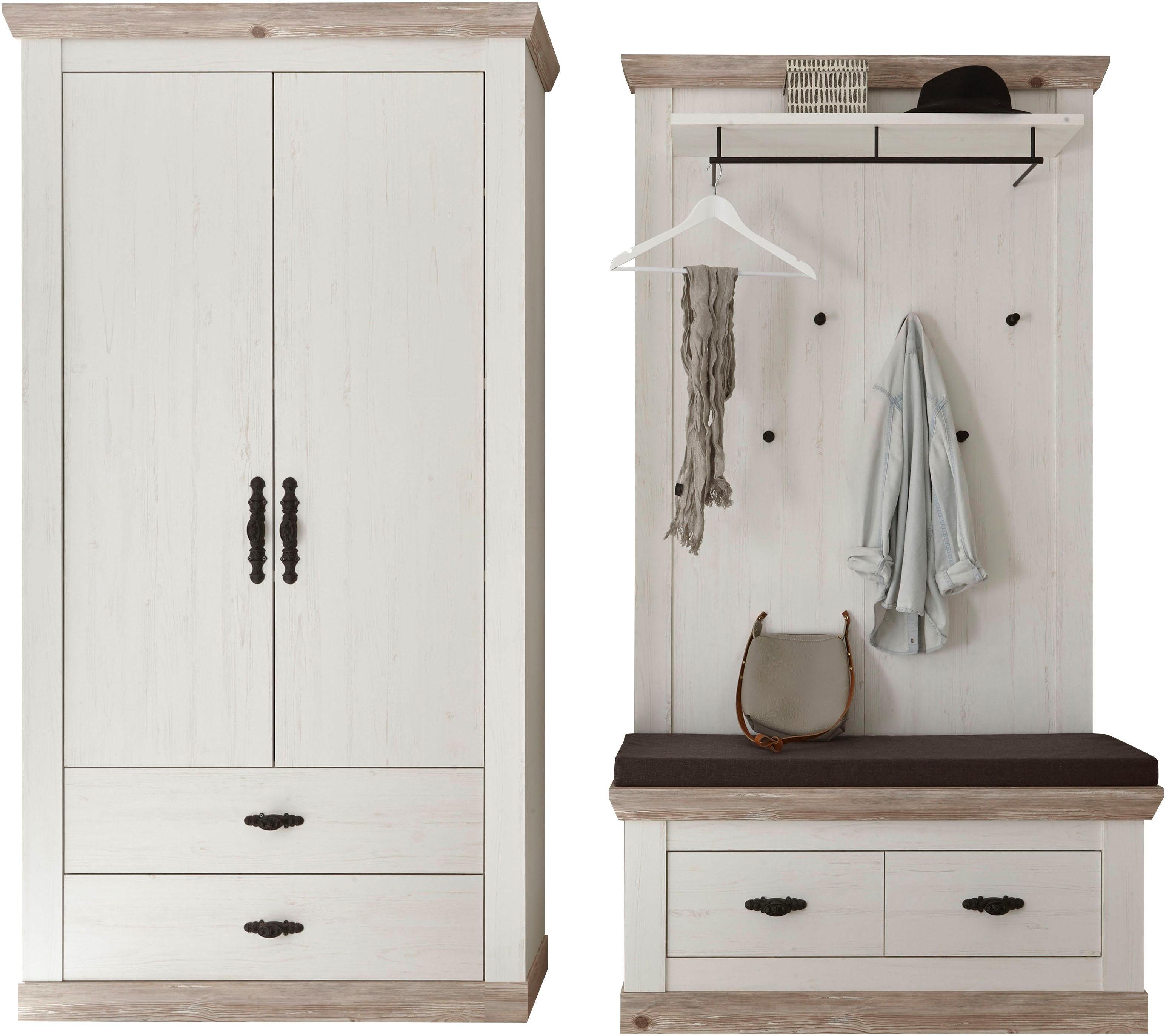 Home affaire Garderoben-Set "Florenz" 3 Stk. tlg. bestehend aus 1 Bank, 1 P günstig online kaufen