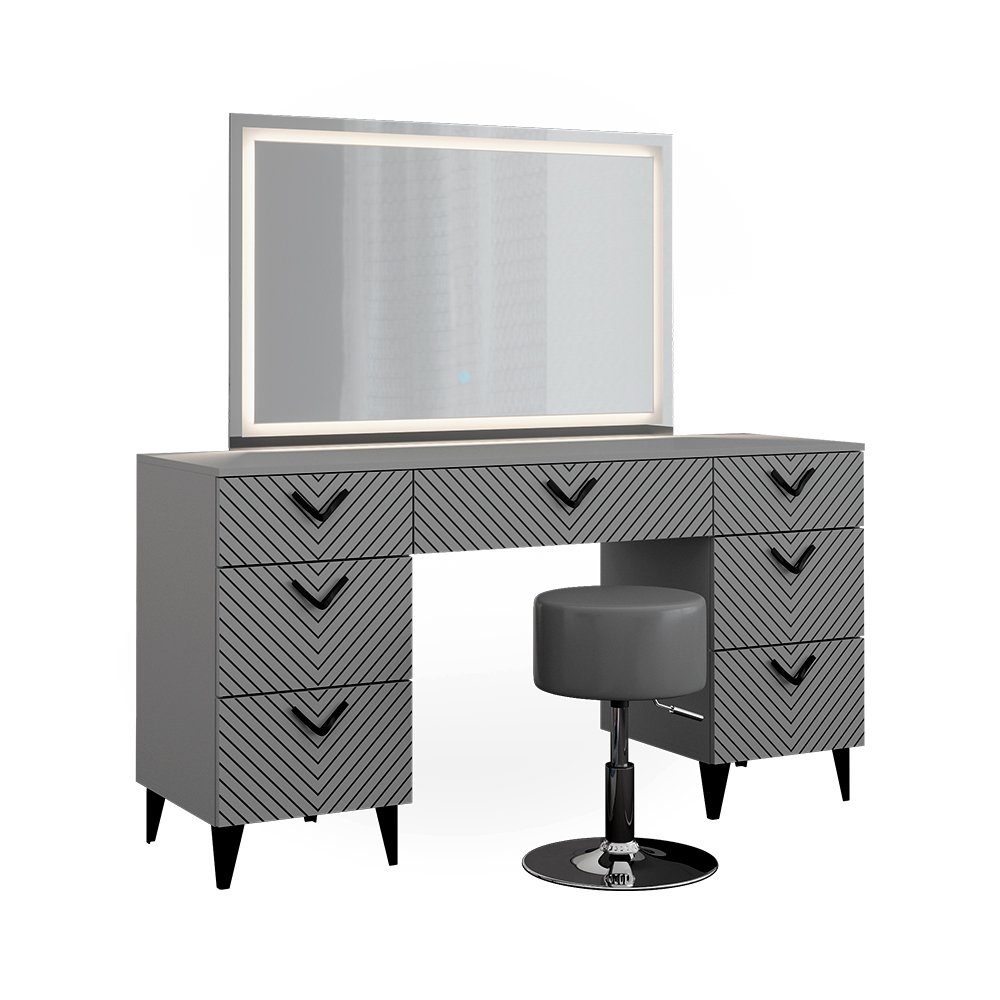 Vicco Schminktisch Anett, Grau, 150 cm günstig online kaufen